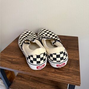 Vans Women’s Checkered Slip-On Shoes - Black and White